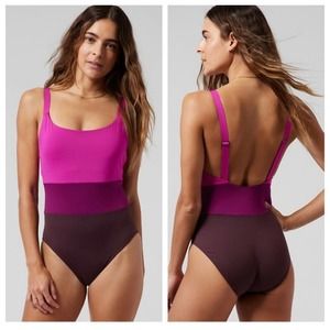 Worn Once Athleta Coastline one piece swimsuit - MEDIUM TALL - electric fuchsia